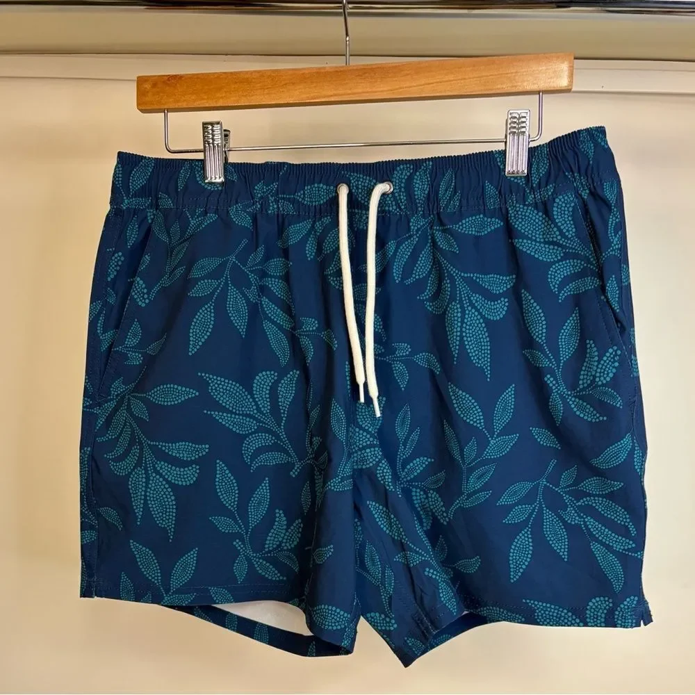 NWT J. Crew Leaf Pattern Swim Trunks sz Med